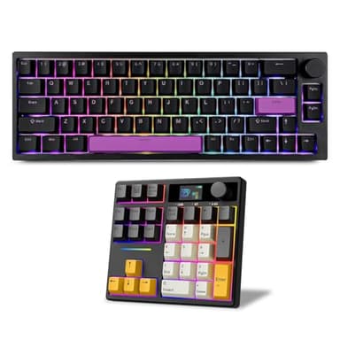 BOYI 66Pro 65% Mechanical Keyboard+31 Numpad with Screen Comb,RGB Compact Gaming Keyboard for Gaming&Working