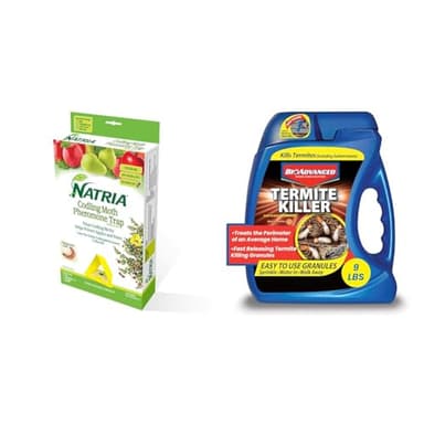 NATRIA Codling Moth Pheromone Trap, Ready-to-Use, (1-Pack) with BioAdvanced Termite Killer Granules for Insects, Granules, 9 lb