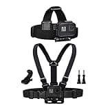Dream Bull Chest Mount Harness Chesty Vest Head Mount Strap for Action Camera Compatible with GoPro Hero 12,11,10,9,8,Max,Go Pro Hero 7,6, 5,4, Session,3+,3,Hero (2018),Fusion,DJI Osmo,AKASO