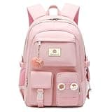Laptop Backpacks 15.6 Inch College Backpack Elementary Middle High School Bag Large Cute Bookbags Anti Theft Travel Back Pack Casual Daypack Kids Book Bag for Teens Girls Women Students (Pink)
