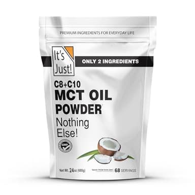 It's Just! MCT Oil Powder With Prebiotic Fiber - Keto, Non-GMO, C8 C10, Coffee Creamer - 24 oz