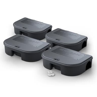 EZ Klean® Rodent Bait Station – Set of 4 | Durable Rat Bait Stations for Advanced Rodent Control | Made in The USA by VM Products®