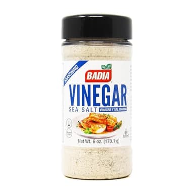 Badia Vinegar & Sea Salt Seasoning 6 oz – Tangy and Savory Flavor Blend of Zesty Vinegar and Crystalline Sea Salt