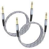 JOLGOO 1/4 Inch TRS Instrument Cable 3.3 FT 2-Pack, Quarter inch Audio Cable, 6.35 Balanced Interconnect Line for Electric Guitar, Bass, Keyboard, Mixer, Amplifier, Speaker, Electric Mandolin