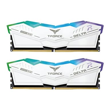 TEAMGROUP T-Force Delta RGB DDR5 Ram 32GB (2x16GB) 6000MHz PC5-48000 CL30 Intel XMP 3.0 & AMD Expo Compatible Desktop Memory Module Ram White FF4D532G6000HC30DC01
