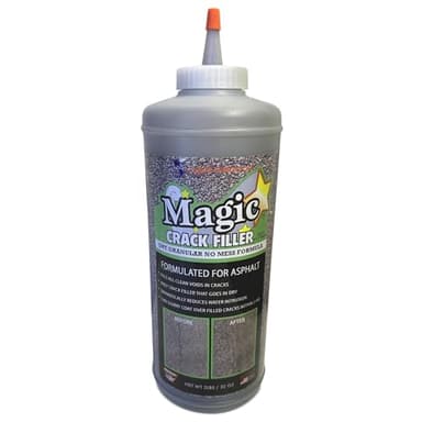 Tharos Distribution Magic Crack Filler 2.5LB Asphalt Black, for Filling in Cracks on Asphalt Driveways and Roads. Installs Easily Dry Granular No Mess and DIY (Black, 1)