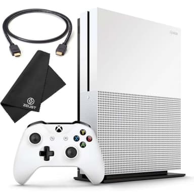 Zeust Xbox One S 512GB Console Bundle - Includes the Xbox One S 500 GB Console White, 1 Wireless Controller, HDMI Cable, and Microfiber Cloth - Compact Digital Gaming Kit (Renewed)