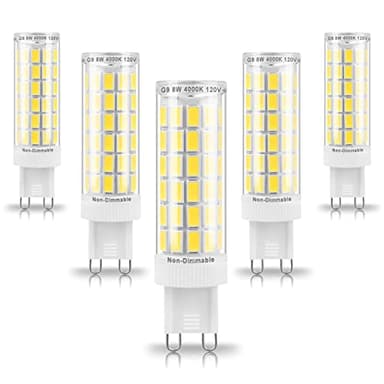 Ziomitus G9 Led Bulbs 75W 80W 100W Replacement 4000K Natural White,1000 lm, AC120V G9 8W Bi-pin Neutral LED Corn Light Bulb for Chandelier Pendant Bathroom Vanity Ligting,5Pack