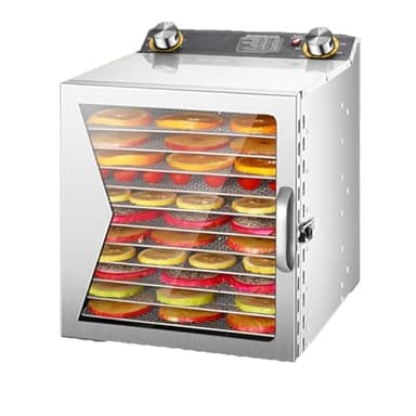 400w Freeze Dryer, 6/8/12 Layers Freeze Dried Machine, Timing: 0-12 H, Temperature: 35-90 ℃+6 Inch Fan Blade, 360° Fan, for Fruits, Vegetables, Meat, Seafood,12 layers