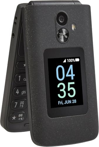 TCL Flip 3 (T435S) 4G LTE Flip Phone | for VERIZON and GSM Unlocked | 16GB | Dual Displays (3.2" Internal, 1.77" External) | 1850mAh Battery | 5MP Camera| Simple, Easy-to-Use Device | Stone Gray