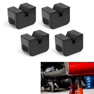 Ongfuwu 4PCS Car Jack Stand Pads, 3 Ton Rubber Jack Pad Adapter for Jack Stands, Universal Rubber Slotted Frame Rail Pinch Welds Protector, Heavy Duty Jack Pad Car Accessories