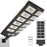 WERCHTAY Solar Street Lights Outdoor Waterproof, 6500K 10000LM Solar Street Light, 504LEDs Solar Parking Lot Lights Solar Powered Street Light Dusk to Dawn, Solar Flood Light for Yard, Deck, Garden