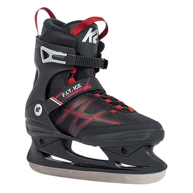 K2 Ice F.I.T ICE Recreational Ice Skates, Black Red, Size 9