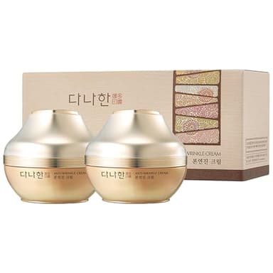DANAHAN Korean Red Ginseng Face Cream Duo Set, 2 x 1.69 oz - Unscented Anti-Aging Moisturizer with Ceramide NP + Squalane for Dry Mature Skin - Bon Yeon Jin Hanbang Barrier Cream