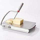 ISZW Multipurpose Cheese Slicer Cutter, Stainless Steel Cheese Cutter Board with Blade for Block Cheese, Effortless Slicing, Guillotine Sausage Ham Biltong Jerky Slicer