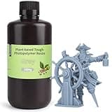 ELEGOO ABS-Like Plant-Based 3D Printer Resin with Low Odor and High Precision, 405nm UV Resin, and Quick Curing for Mars Saturn Jupiter MSLA DLP LCD 3D Printing - Grey 1000g
