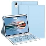 Divufus Keyboard Case for iPad Mini 7th Generation (A17 Pro) 2024 / 6th Gen 2021 8.3 Inch [Magnetic Detachable Wireless Keyboard][Support 3 System] Flip Stand Case with Pencil Holder, Light Blue