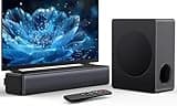 GEOYEAO Sound bar with subwoofer, 200W 2.1 ch soundbar w/Dolby Atmos Surround Sound System, 3D Bass Adjustable Home Theater Bluetooth TV Speaker for Smart TV/Projector/PC
