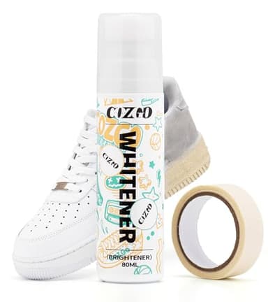 COZGO White Shoe Polish for Sneaker, Scuff Cover Shoe Whitener Whiteness on White Shoe Sneaker Leather Canvas, Mesh, Tennis, PU, Fabric, Foam and Rubber