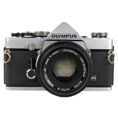 Olympus OM 1 Vintage 35mm SLR Film Camera with f/1.8 50mm Prime Lens (Renewed)
