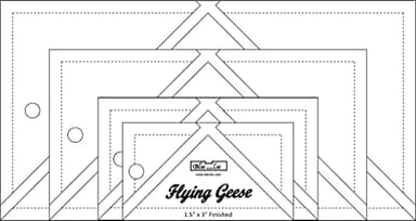 Bloc Loc Flying Geese Quilting Ruler Set #1 Contains 1-1/2” x 3”, 2” x 4”, 3” x 6”, 4” x 8” Finished Size for Quilters