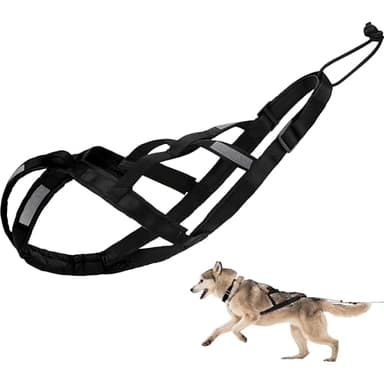 Dog Pulling Harness Reflective X-Back Harness for Sledding Exercise, Canicross Scootering, Bikejoring, Skijoring, Fit for French Bulldog Dogs, Small Husky, Small Shiba Inu (XL)