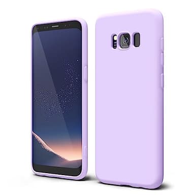 oakxco for Samsung Galaxy S8 Phone Case Liquid Silicone Grip, Cute Thin Slim Soft Rubber TPU Plain Smooth Gel Cover for Women Girl, Matte Solid Protective & Shockproof, Lilac Lavender Light Purple