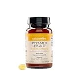 NatureWise Vitamin D3 2000IU + K2 (MK7) 100mcg with Organic Extra Virgin Coconut Oil - Supports Calcium Absorption, Bone & Immune Health - Non-GMO, Soy & Gluten-Free - 30 Softgels[30-Day Supply]