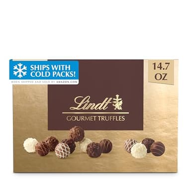 Lindt Gourmet Truffles Chocolate Candy Truffles, Assorted Chocolate Truffles, Great For Gift Giving, 14.7 oz. Gift Box