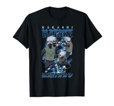 Naruto Shippuden Retro Kakashi Lightning Poses Anime T-Shirt