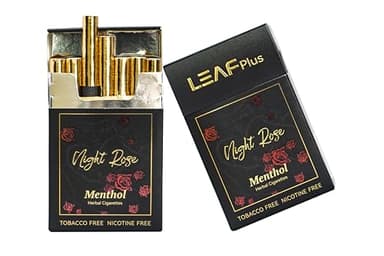 Night Rose Herbal Cigarettes by LeafPlus - Tobacco Free, Nicotine Free, THC Free - 2 Packs 40 Smokes