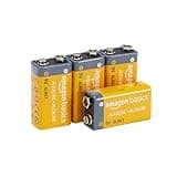 Amazon Basics 4-Pack 9V Alkaline Batteries, 5-Year Shelf Life - for Smoke/CO Detector, Electronics & Audio