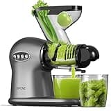 SiFENE Cold Press Juicer, 3” Wide Dual Chute Whole Slow Masticating Juicer Machine with Anti Clog Function for Celery Wheatgrass, Fruit and Vegetable Juice Extractor, Non-BPA, Easy to Clean