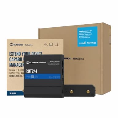 Teltonika RUT241 Industrial Cellular WiFi Sim Router - 4G LTE (Cat 4), 3G Connectivity - Wireless Access Point with Hotspot Functionality - RMS Compatible, Automatic WAN Failover (TELRUT241098000)