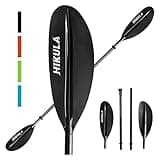 HIKULA Kayak Paddle 4 Pieces Aluminum Shaft and PP Blade Floating 86.6in/220cm, 90.5inch/230cm Lightweight Oars