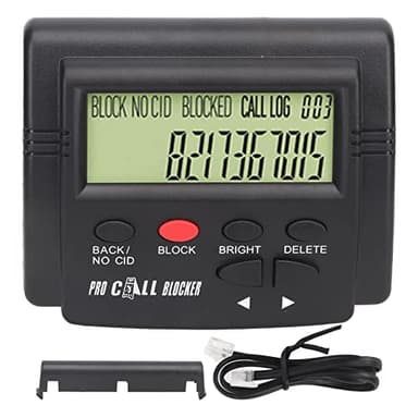 Call Blocker for Landline Phones, 2000 Groups, LCD Screen Display, Anti Harassment, Display Brightness, Large Capacity Prevent Harassment Caller ID Box with LCD Display