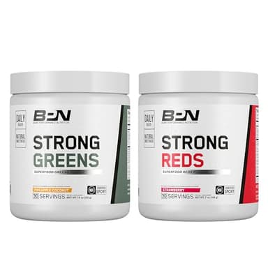 BARE PERFORMANCE NUTRITION BPN Strong Greens (Pineapple Coconut) & Reds (Strawberry) Superfood Bundle