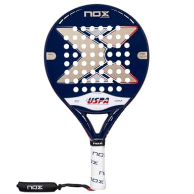 Padel Racket Pro Cup USPA Exclusive Edition 2025 | Official NOX USPA Circuit Raqueta Padel | Carbon Frame & HR3 Core | Premium Pala USA Design with Fiber Glass Silver & Smartstrap Technology