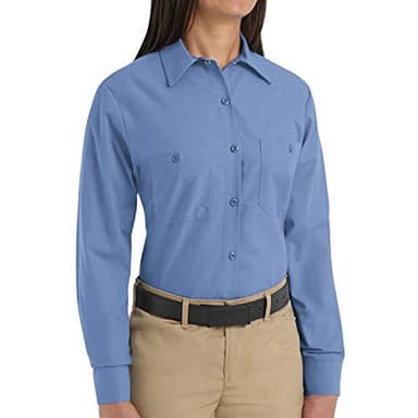Red Kap Women's Long Sleeve Industrial Work Shirt, Petrol Blue, 2X-Large