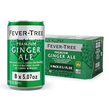Fever-Tree Ginger Ale – Premium Mixer for Cocktails and Mocktails, 5.1 fl oz Cans, Pack of 8 – Naturally Sourced, Non-GMO