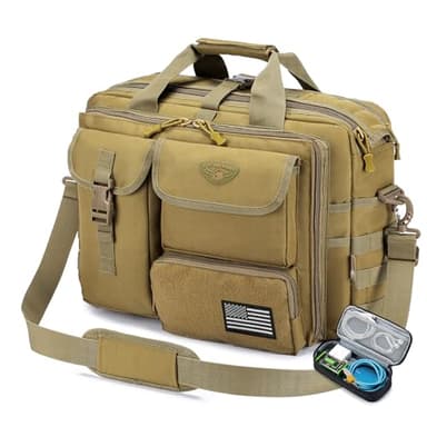 Stypos Tactical Messenger Bag, 14 Inch Tactical Briefcase for Man Military Laptop Bag Messenger Shoulder Bag Flight Bags for Pilots Khaki