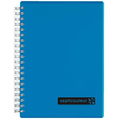 Maruman Septcouleur Lined Notebook- B6, 5.04" x 7.17", 80 Sheets / 160 Pages, 7mm College Ruled Paper Journal, Durable Double Wire-bound Spiral, Water Resistant Cover, Dark Blue, Made in Japan