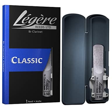 Légère Reeds - Bb Clarinet Reed, Classic, Strength 2.50 (BB2.50) - Easy-playing, Durable, Synthetic Student Clarinet Reed