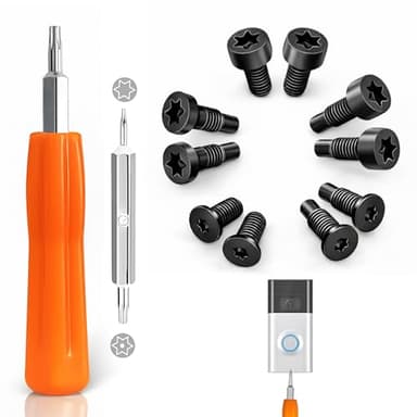Ring Doorbell Screwdriver Kit, Double-Ended T6/T15 Driver with 2×5 Screw Set, Includes Screws for Ring Video Doorbell 2nd Gen, Compatible with Ring Video Doorbell, Doorbell 2, Pro & Elite