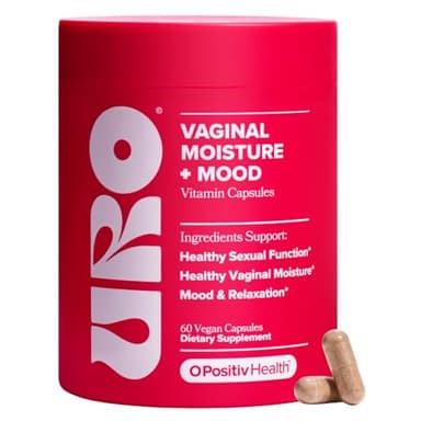 O Positiv URO Vaginal Moisture & Mood – Formulated to Support Vaginal Moisture, Mood & Relaxation – with KSM-66® Ashwagandha, Ginkgo Biloba, Mucuna pruriens, and GABA – 30 Servings