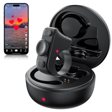 MILOUZ Remote Scrolling Ring for Tiktok,Page Turner for Kindle App,Bluetooth Camera Shutter Remote for iPhone, Android,iOS,iPad,Tablet-Black