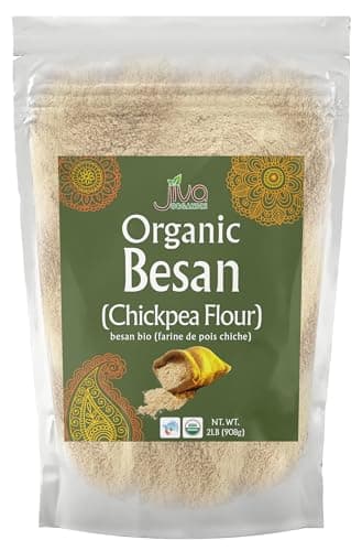 Jiva Organics Organic Chickpea Flour, Besan 2 Pound - Non-GMO, Gram Flour Fine - Vacuum Packed