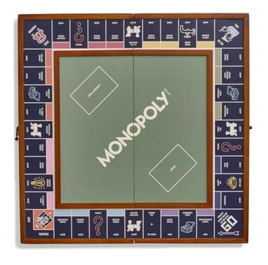 WS Game Company Monopoly Grand Folding Edition – Elegant Wood-Framed Board, Die-Cast Tokens, Wooden Hotels, and Organized Storage – Premium Family Game Night Set