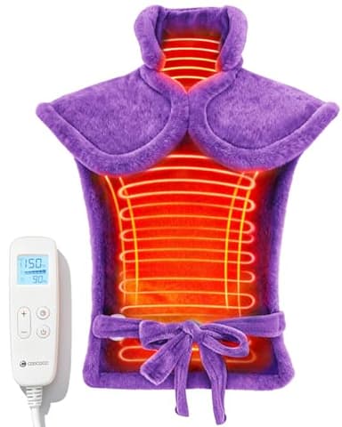 CooCoCo Back Heating Pads for Women Grandma, FSA Eligible Heat Pad for Back Pain Relief, Cute Heat Pad with 6 Heat Levels, HSA Store Approved Items, ETL Certified, Purple