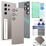 for Samsung Galaxy S24 Ultra Back Glass Replacement for Samsung S24 Ultra 5G G928 Rear Glass Replacement Battery Cover Housing Door Accessories Parts with Repair Tools (Titanium Gray)